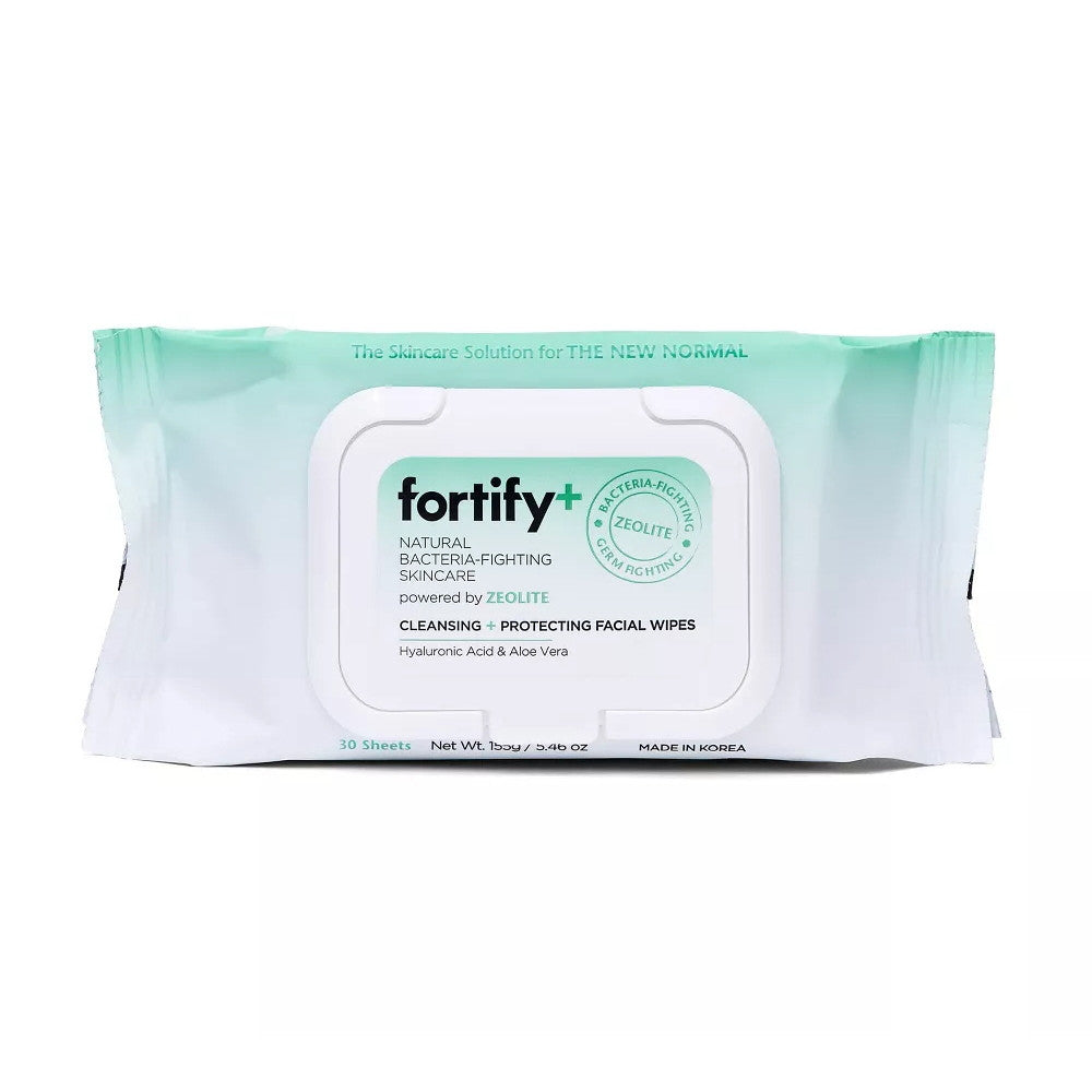 Fortify Natural Germ Fighting Skincare Facial Wipes, 30 Ea